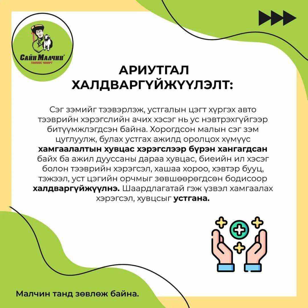 ХОРОГДСОН МАЛЫН СЭГ ЗЭМ УСТГАХ ТУХАЙ ЗӨВЛӨМЖ